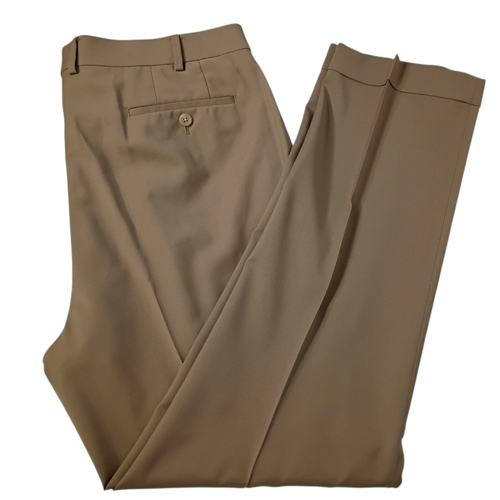 Lauren Ralph Lauren Dress Pants Mens 40/32(31) Tan High Performance Wool Pleated